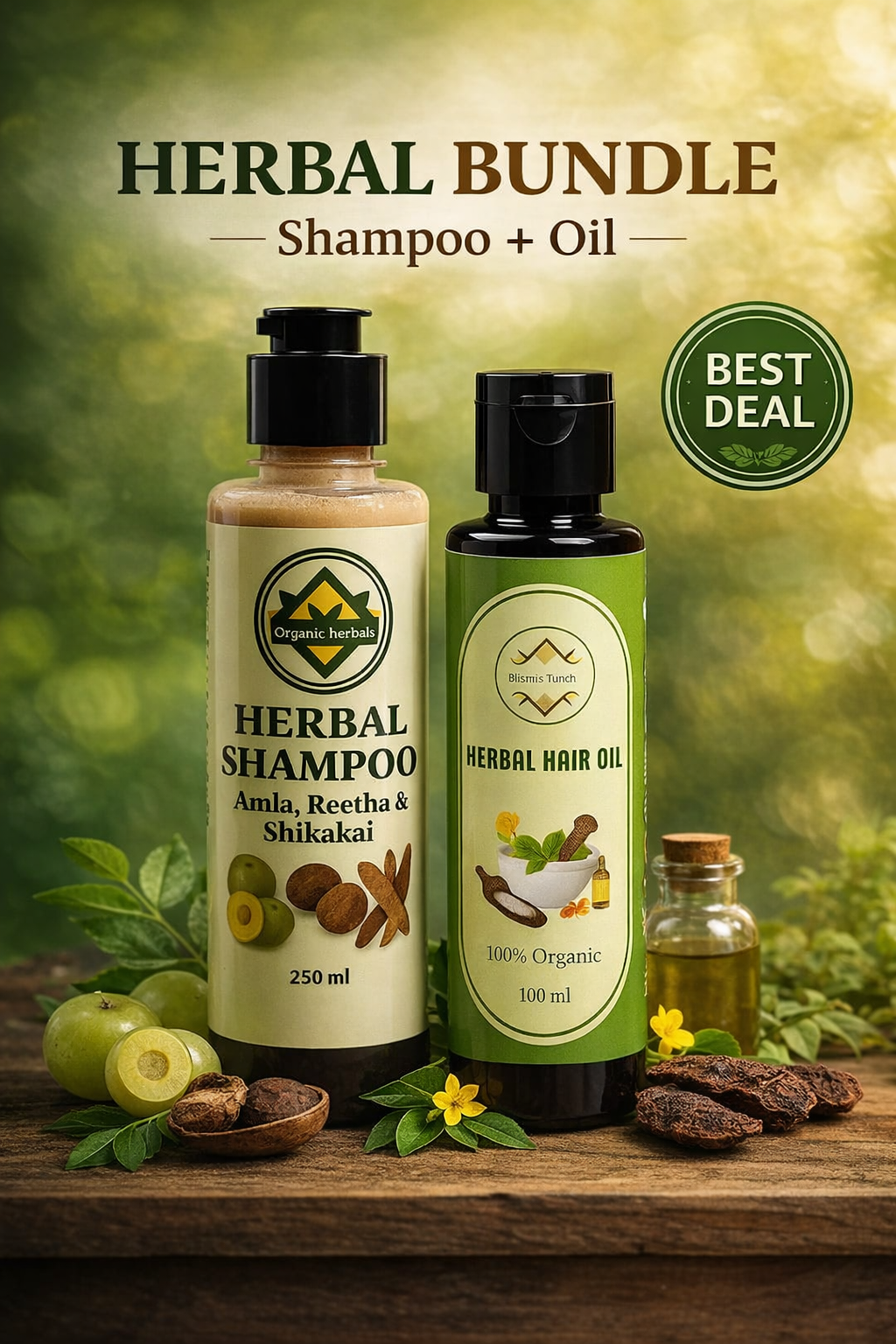 Herbal Bundle   Oil + Shampoo